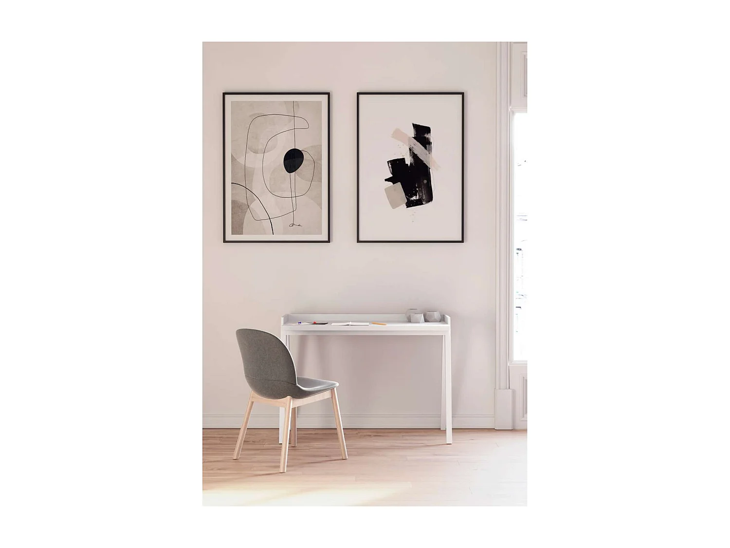 Mesa estudio Mod-Nairobi acabado blanco, 47 x 110 x 81 cm (fondo x ancho x alto)