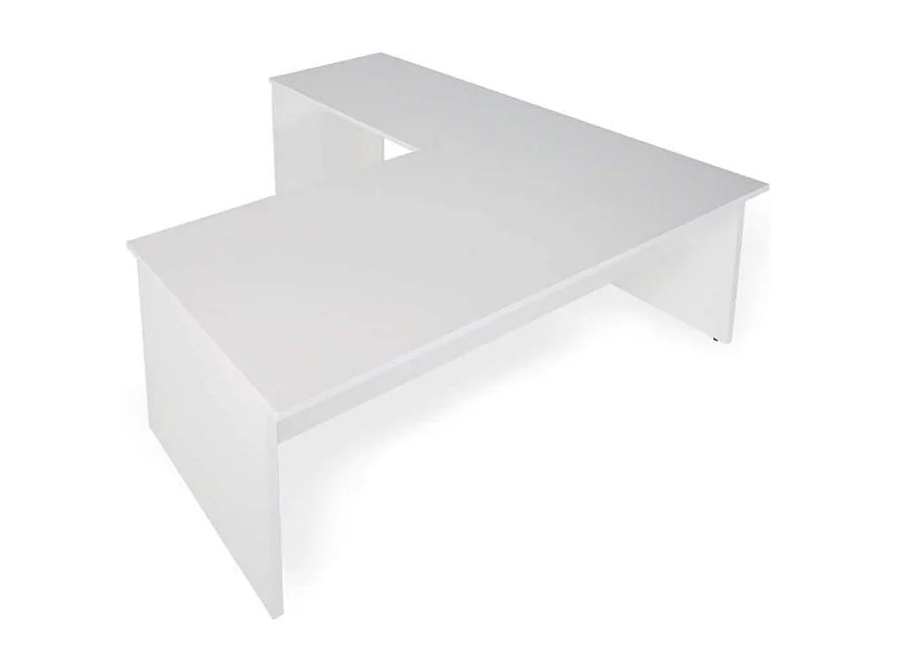 Mesa para oficina o estudio esquinero acabado blanco, 73 cm(alto)160/180 cm(ancho)80/60 cm