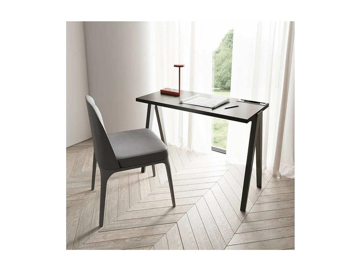 Mesa estudio Mod-629 acabado grafito, 47x 107 x 78 cm (fondo x ancho x alto)