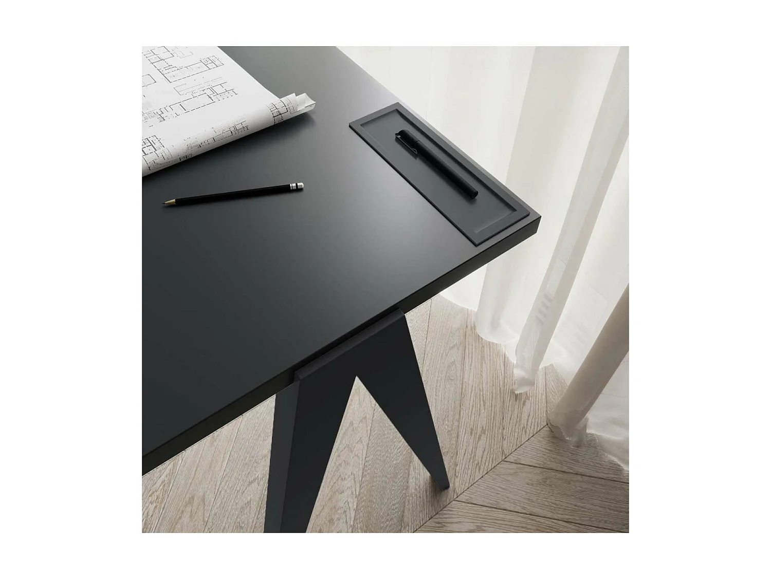 Mesa estudio Mod-629 acabado grafito, 47x 107 x 78 cm (fondo x ancho x alto)