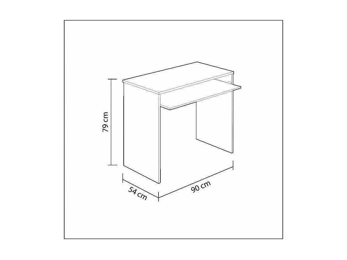 Escritorio con bandeja extraible Children en blanco artik 79 cm(alto)90 cm(ancho)54 cm(fon