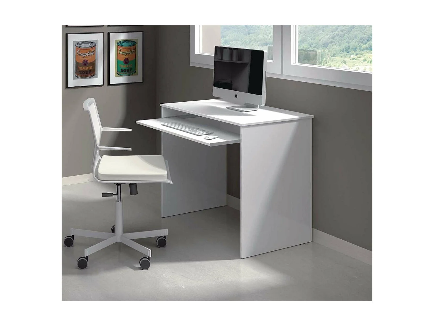 Escritorio con bandeja extraible Children en blanco artik 79 cm(alto)90 cm(ancho)54 cm(fon