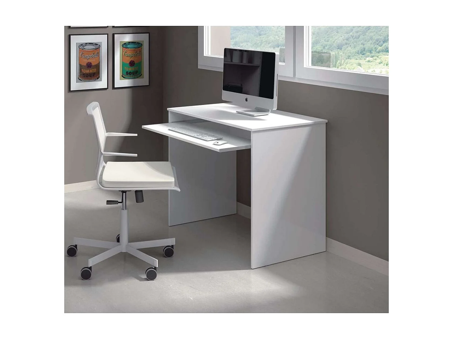 Escritorio con bandeja extraible Children en blanco artik 79 cm(alto)90 cm(ancho)54 cm(fon