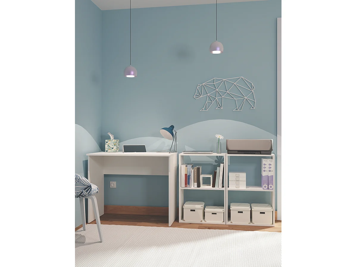 Mesa de despacho Turin acabado blanco, 75 cm(alto)90 cm(ancho)50 cm(fondo)