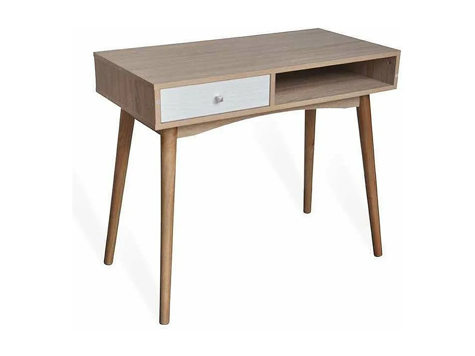 Mesa despacho moderna acabado roble/blanco,, 78 cm(alto)90 cm(ancho)45 cm(largo)
