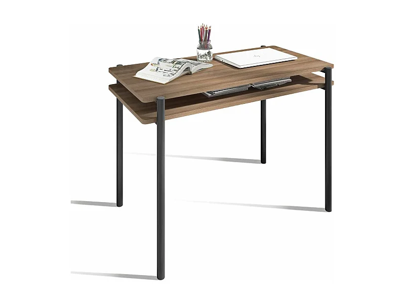 Mesa estudio Mod-Rio acabado nogal/grafito, 54 x 100 x 77 cm (fondo x ancho x alto)