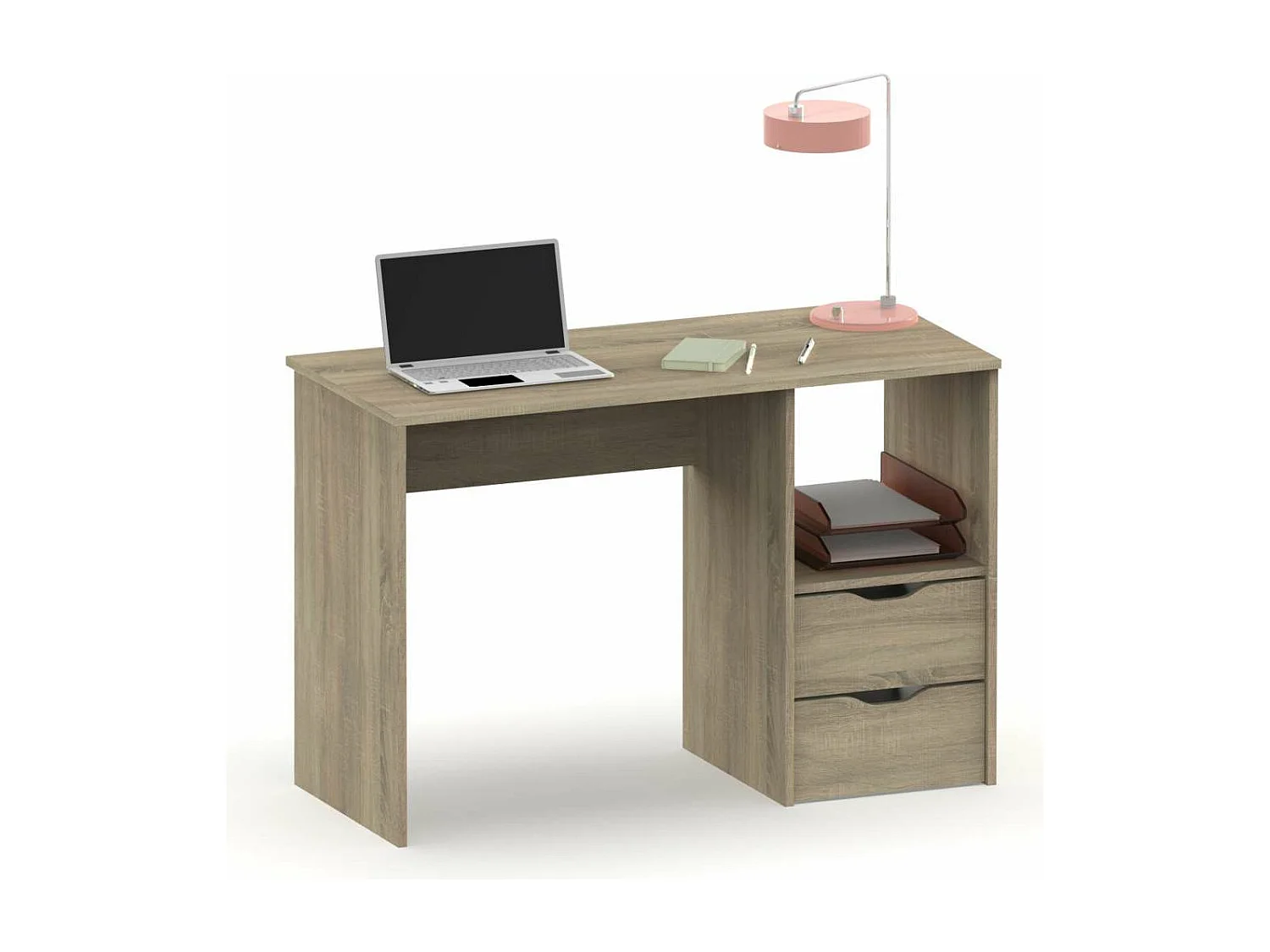 Mesa oficina o despacho Eko acabado roble cambrian, 76 cm(alto)115 cm(ancho)50 cm(fondo)