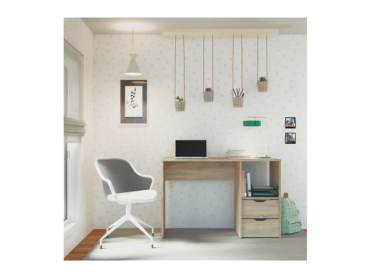 Mesa oficina o despacho Eko acabado roble cambrian, 76 cm(alto)115 cm(ancho)50 cm(fondo)