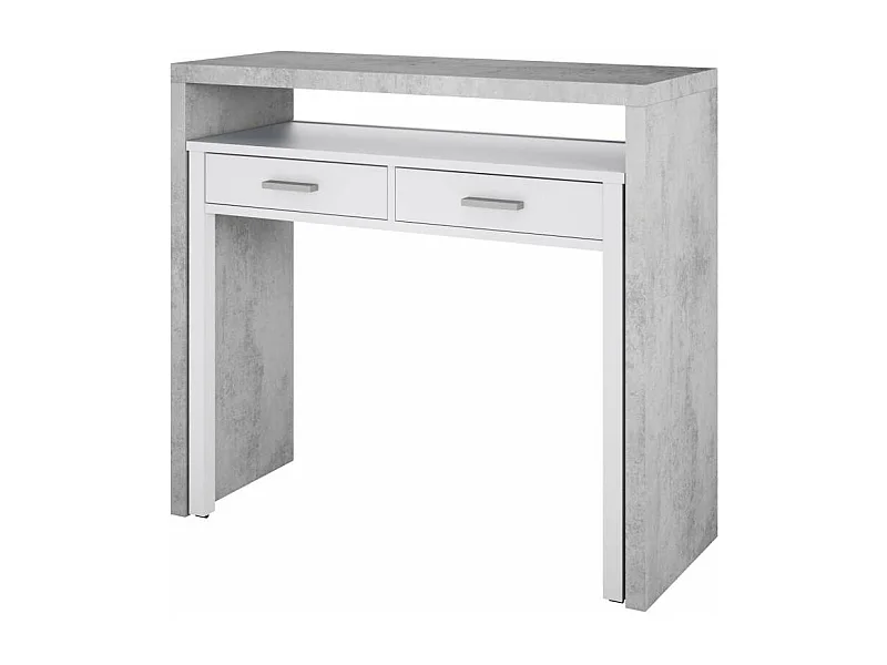 Escritorio desplazable Tyrion acabado cemento 87,5 cm(alto)98,5 cm(ancho)36/66 cm(fondo)