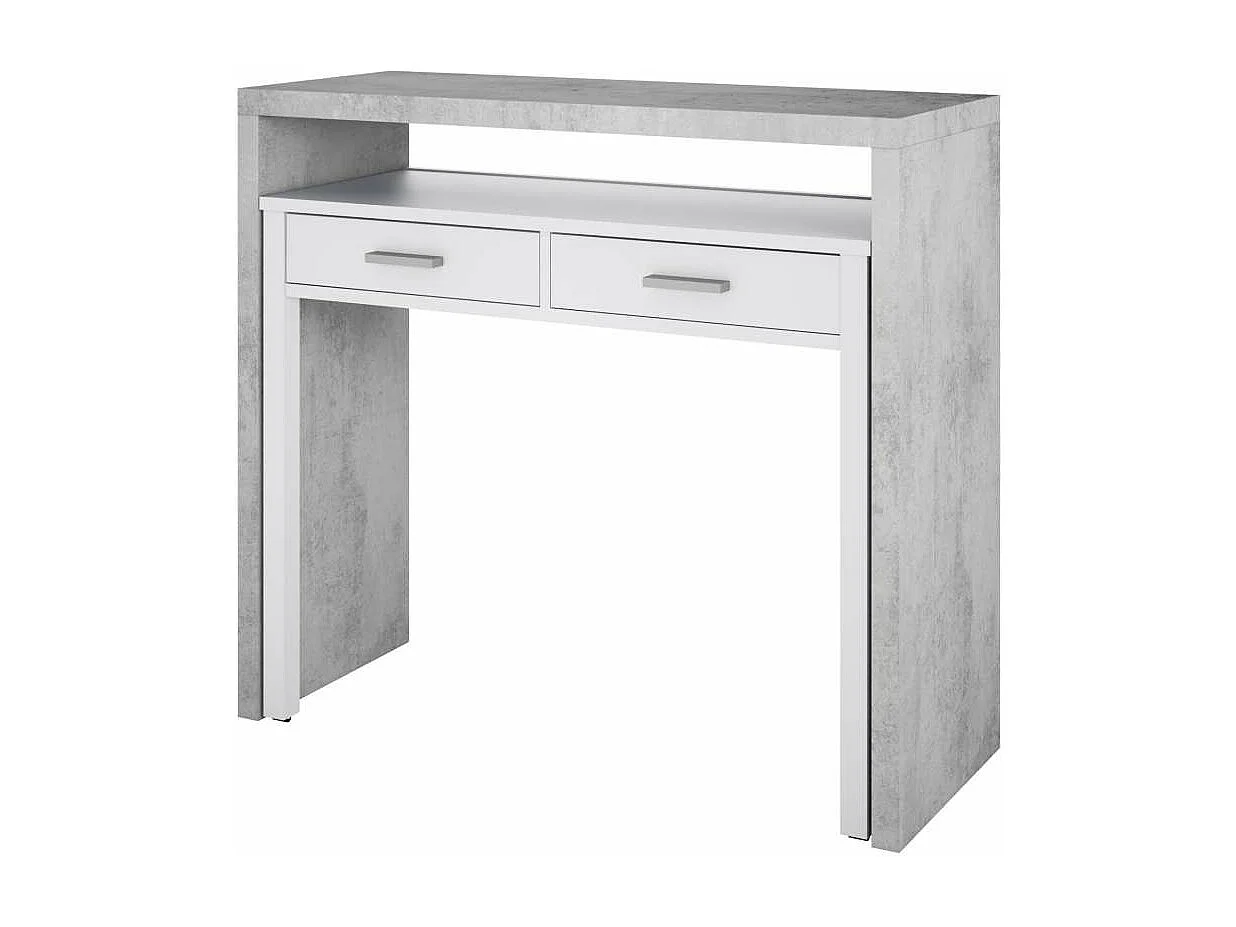 Escritorio desplazable Tyrion acabado cemento 87,5 cm(alto)98,5 cm(ancho)36/66 cm(fondo)