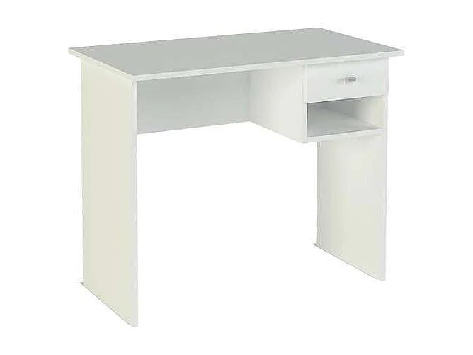 Escritorio Mate en acabado blanco con un cajón. 74 cm(alto)90 cm(ancho)50 cm(fondo)