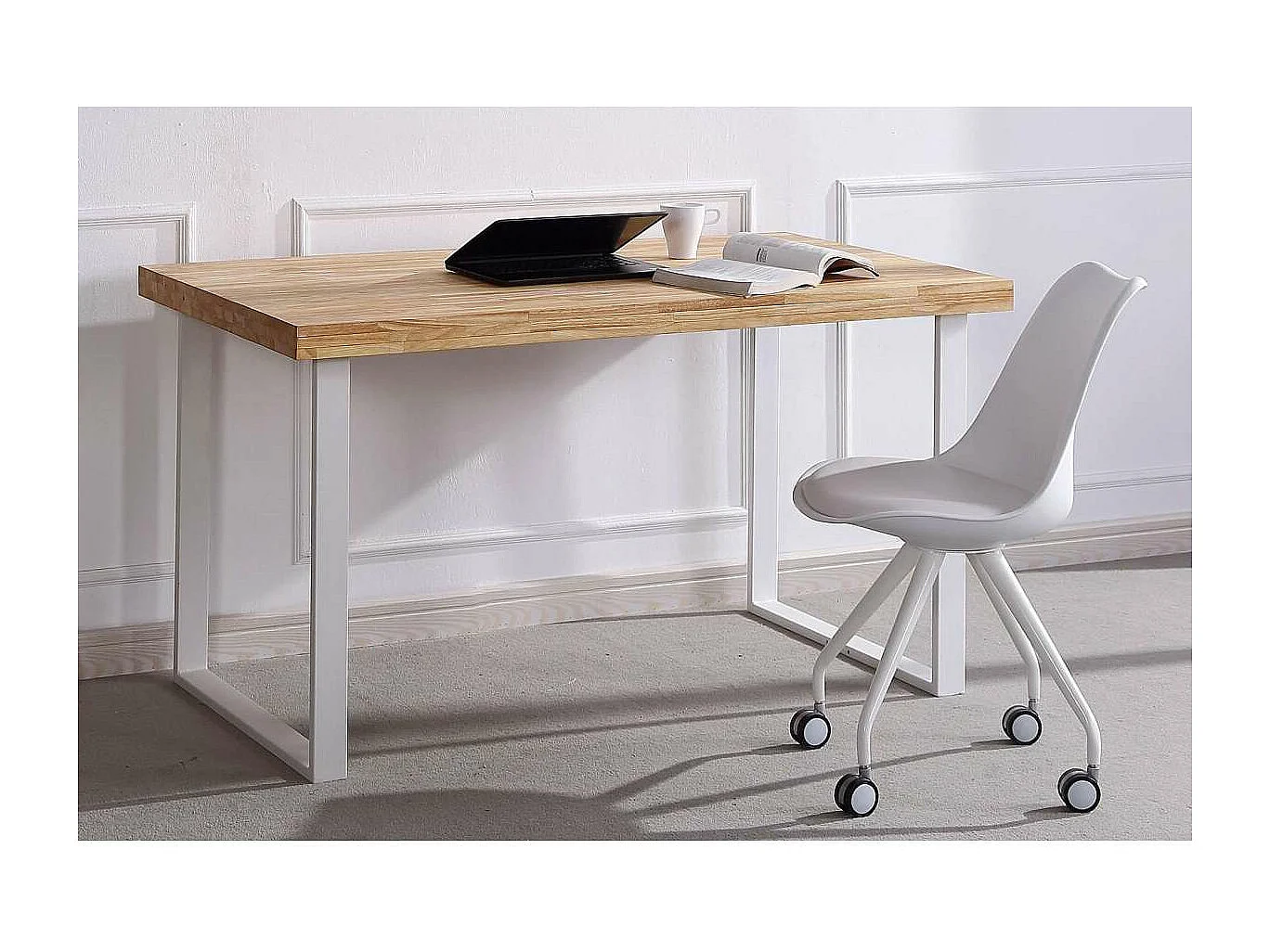 Mesa estudio Natural roble nordish estructura blanca  73 cm(alto)120 cm(ancho)60 cm(fondo)