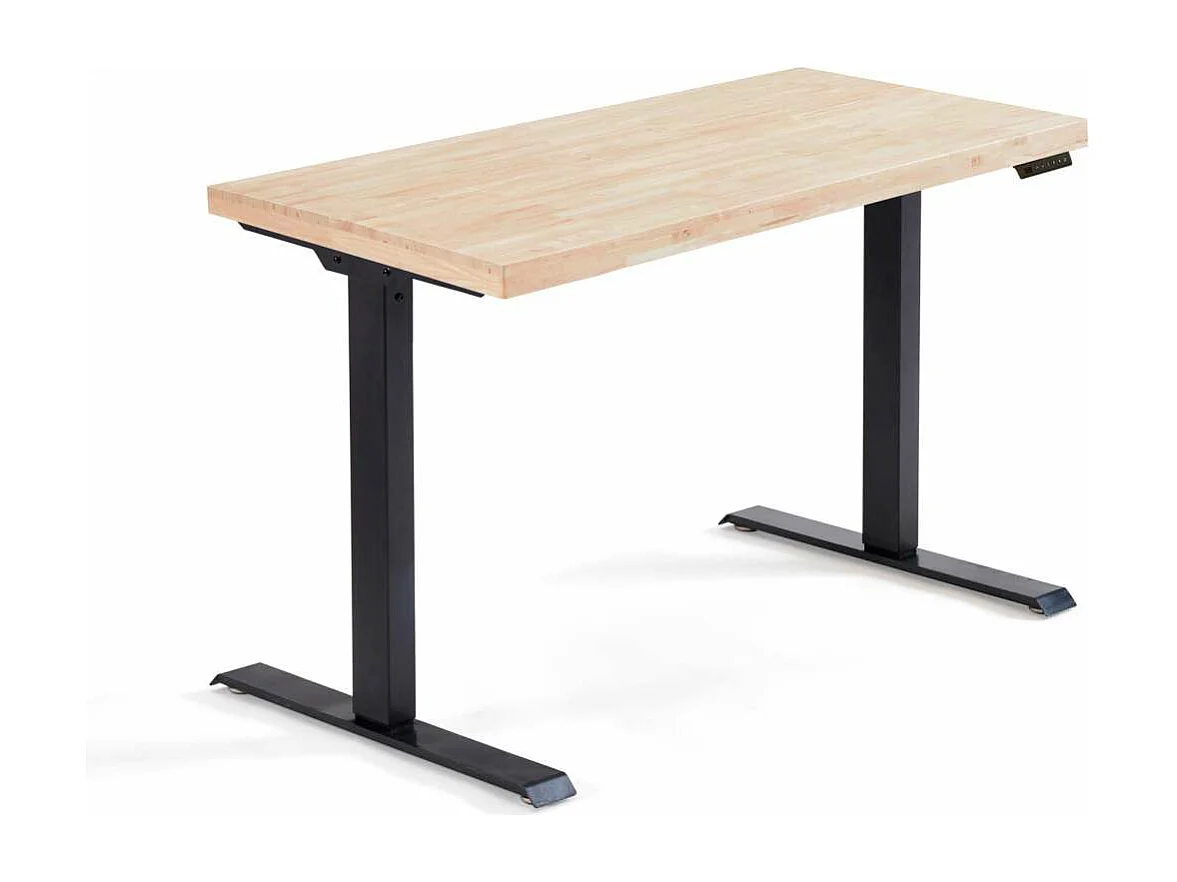 Mesa estudio STAND-140 elevable y motorizada acabado roble nordish/negro, 76/126cm(alto) 1