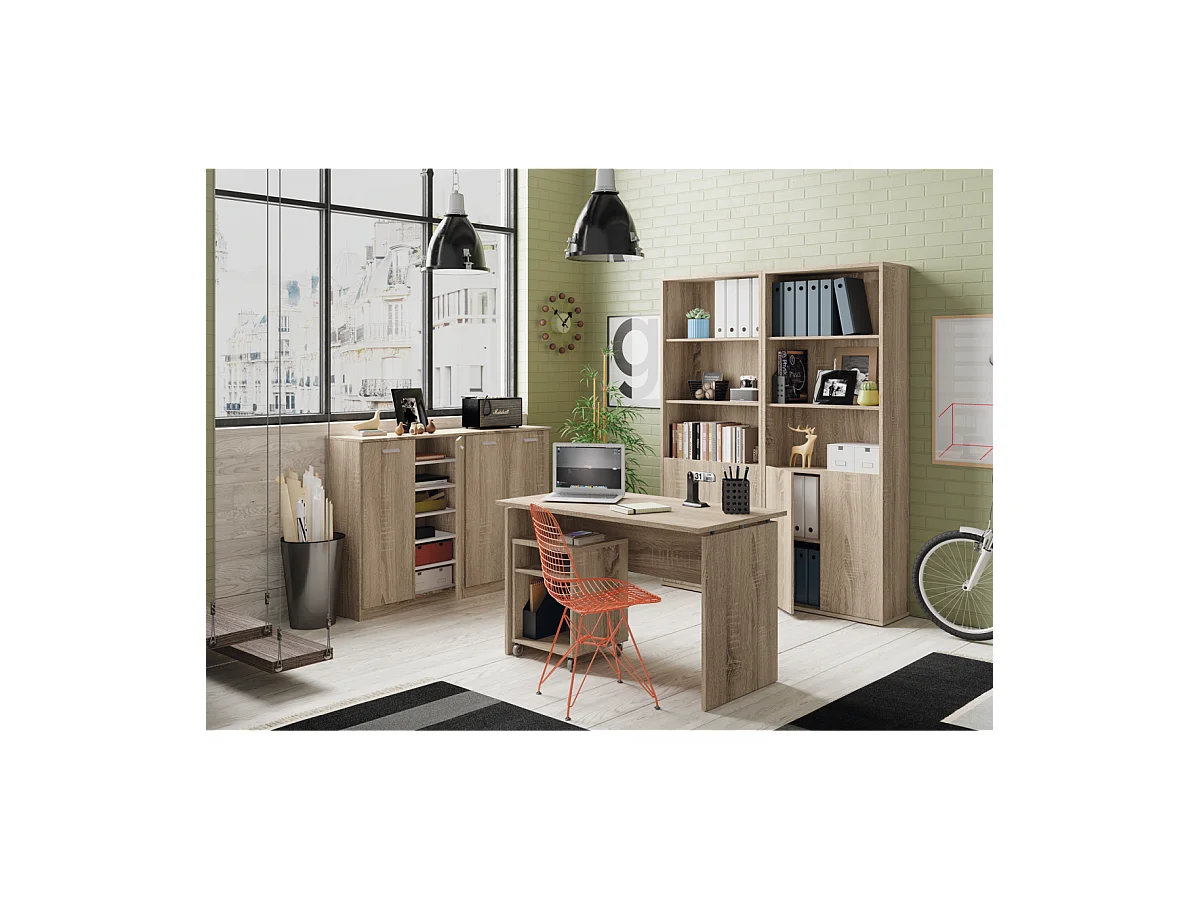 Mesa de oficina Teide en color roble cambrian. 76 cm(alto)120 cm(ancho)78 cm(fondo)