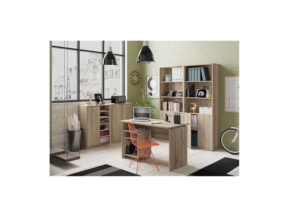 Mesa de oficina Teide en color roble cambrian. 76 cm(alto)120 cm(ancho)78 cm(fondo)