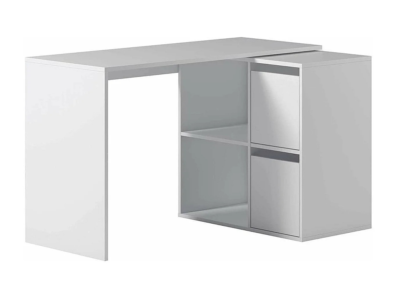 Escritorio Adapta con buc de 2 puertas y 2 huecos reversible acabado blanco 74 cm(alto)120