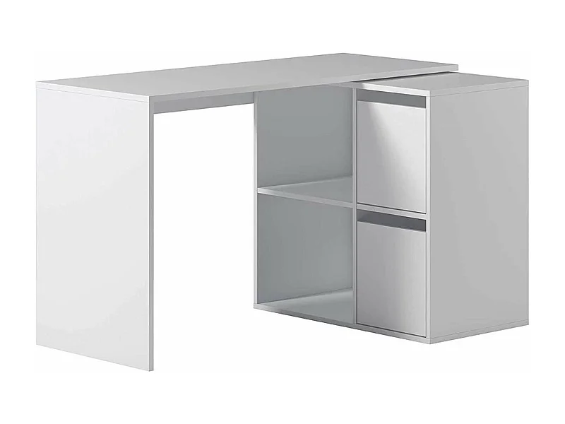 Escritorio Adapta con buc de 2 puertas y 2 huecos reversible acabado blanco 74 cm(alto)120