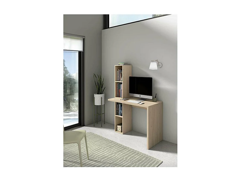 Mesa estudio Mod-Helsinki acabado roble, 52 x 106 x 149 cm (fondo x ancho x alto)