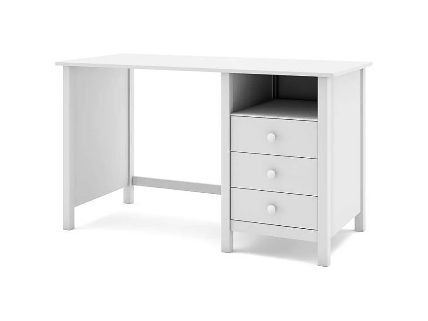 Mesa de estudio 3 cajones Maxi acabado blanco, 74cm(alto) 120cm(ancho) 54cm(fondo)
