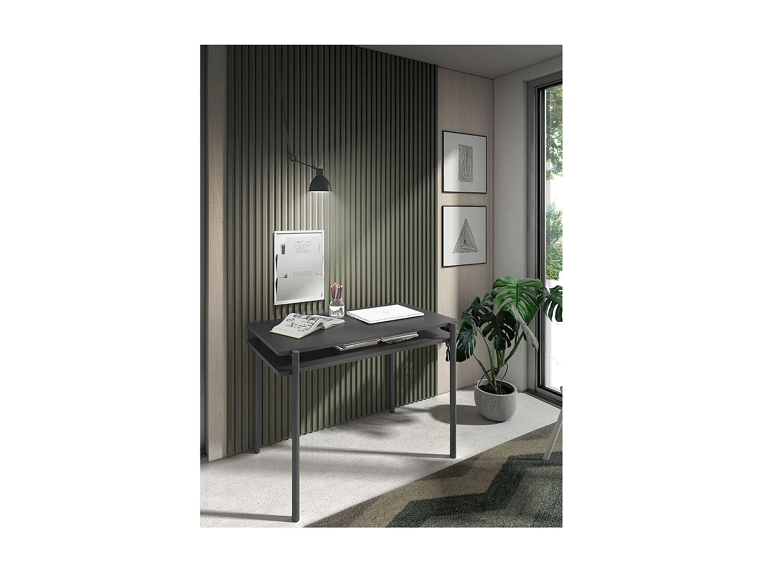 Mesa estudio Mod-Rio acabado grafito, 54 x 100 x 77 cm (fondo x ancho x alto)