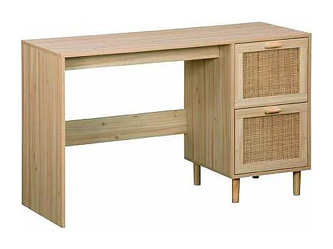 Mesa estudio modelo Decor acabado pino/rattan, 120cm(ancho) 48cm(fondo) 75cm(alto)
