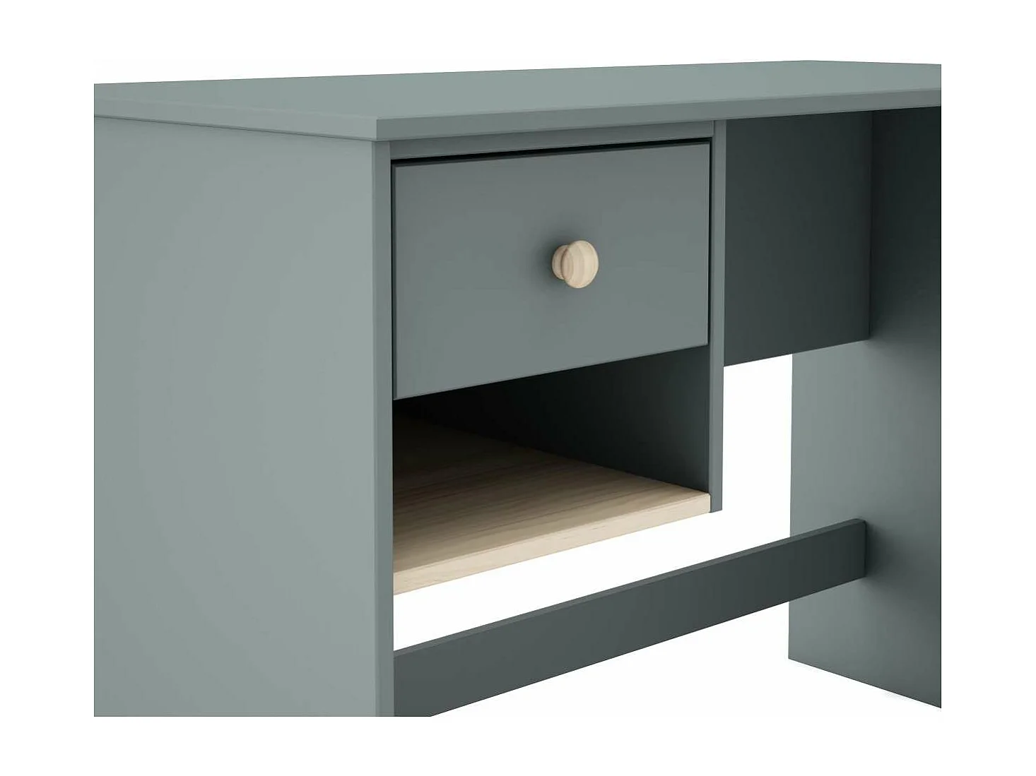 Mesa de estudio modelo Dylan acabado verde kaki/cera blanca, 110cm(ancho) 75cm(altura) 55c