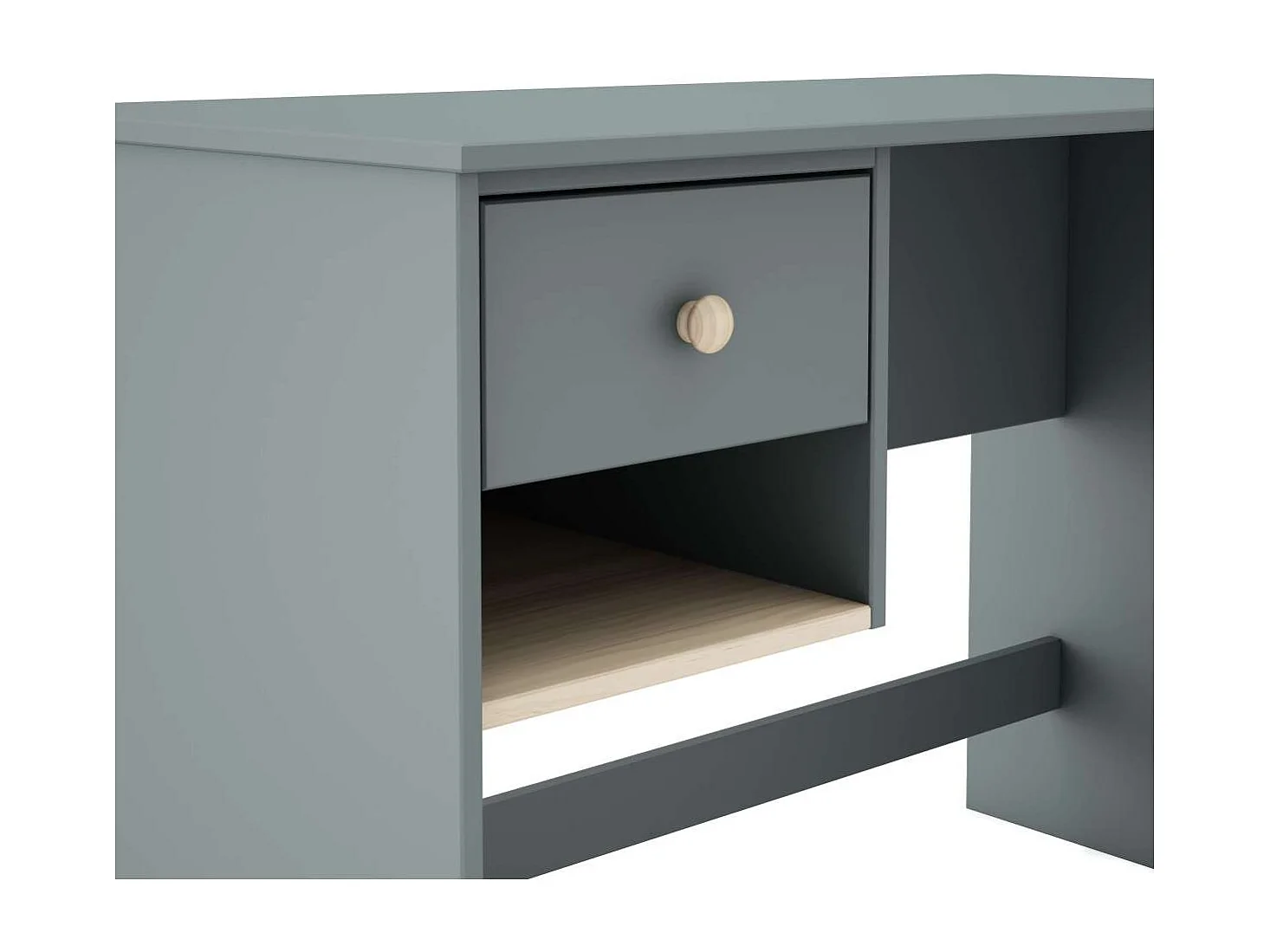 Mesa de estudio modelo Dylan acabado verde kaki/cera blanca, 110cm(ancho) 75cm(altura) 55c