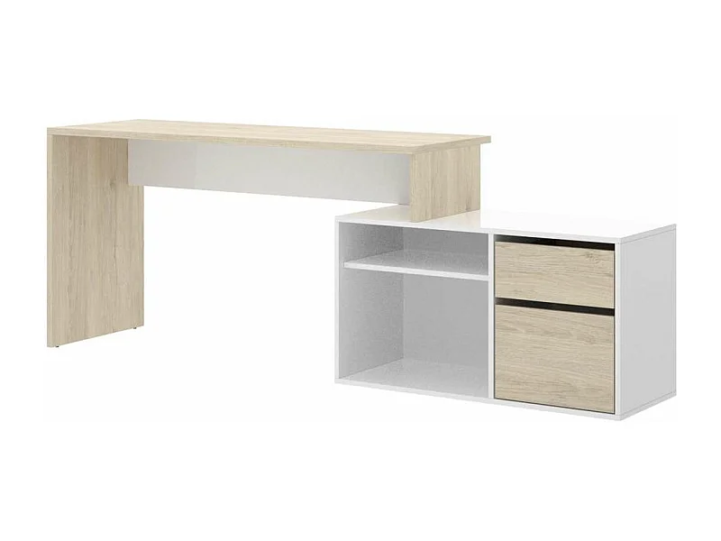 Mesa de despacho Santa Elena en natural-blanco 75 cm(alto)139 cm(ancho)50 cm(fondo)