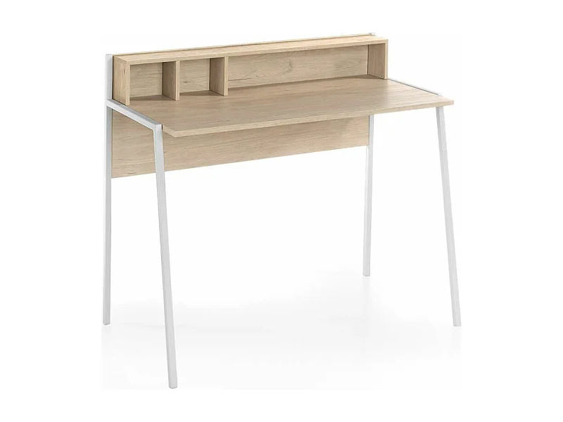 Mesa estudio Mod-Tokio acabado roble/blanco, 50 x 105 x 90 cm (fondo x ancho x alto)