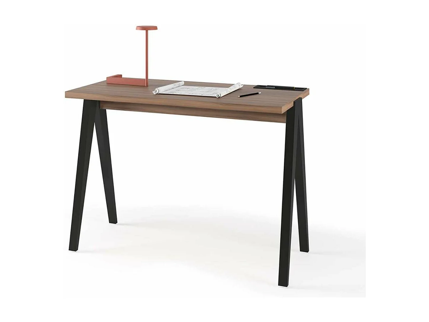 Mesa estudio Mod-629 acabado nogal/negro, 47x 107 x 78 cm (fondo x ancho x alto)