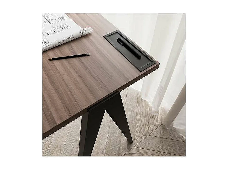 Mesa estudio Mod-629 acabado nogal/negro, 47x 107 x 78 cm (fondo x ancho x alto)