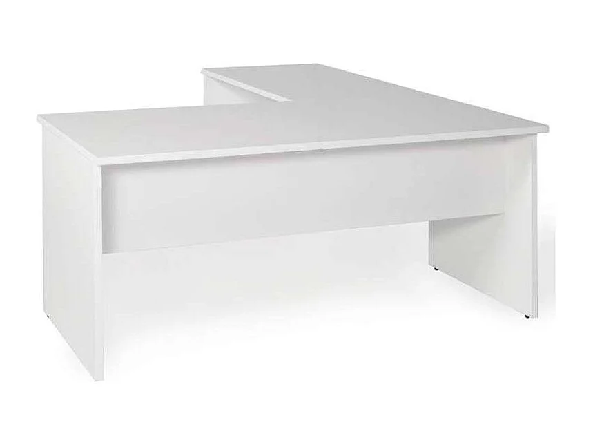 Mesa para oficina o estudio esquinero acabado blanco, 73/75 cm(alto)140/180 cm(ancho)80/60
