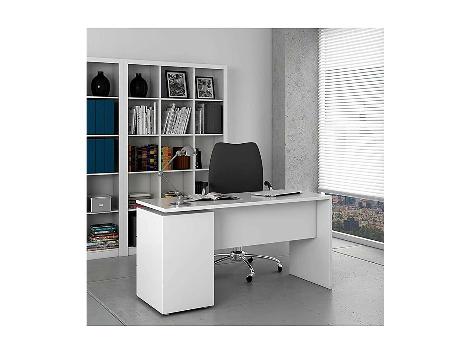 Mesa despacho Tokio tres cajones blanco artik 74 cm(alto)138 cm(ancho)60 cm(largo)