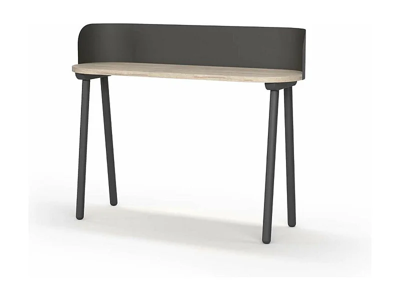 Mesa estudio Mod-634 acabado en color roble/grafito, 40 x 120 x 95 cm (fondo x ancho x alt