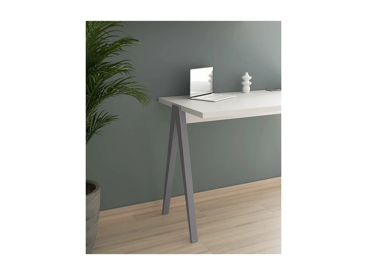 Mesa estudio Mod-629 acabado blanco/gris, 47x 107 x 78 cm (fondo x ancho x alto)