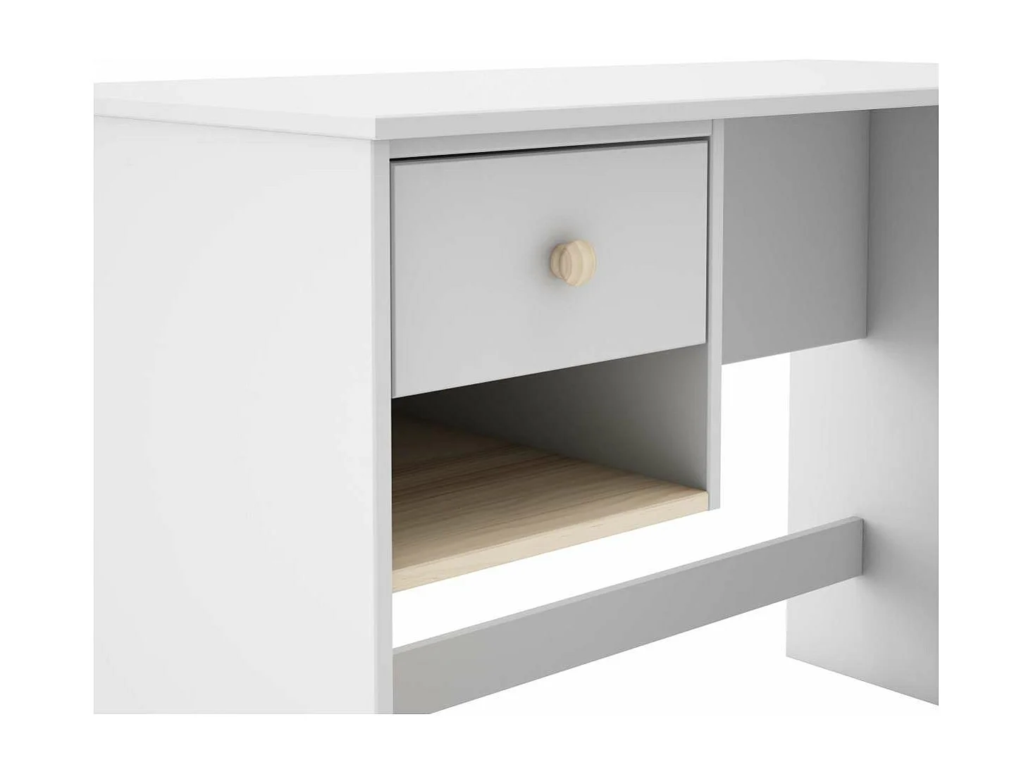 Mesa de estudio modelo Dylan acabado blanco/cera blanca, 110cm(ancho) 75cm(altura) 55cm(fo