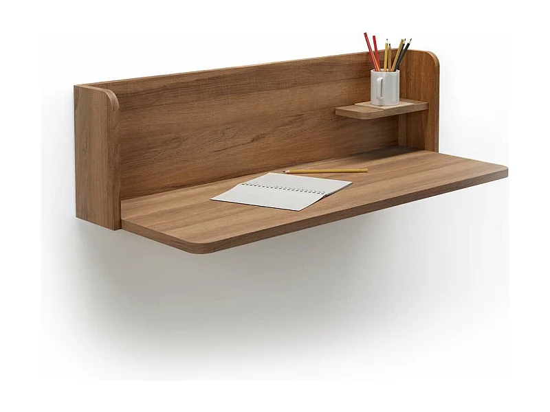 Mesa estudio para colgar Mod-Roman acabado nogal, 35 x 90 x 25 cm (fondo x ancho x alto)