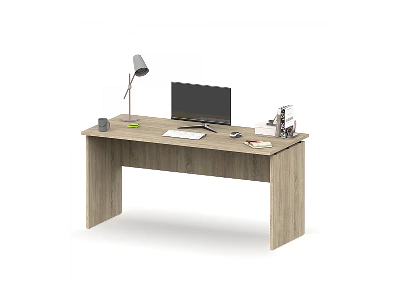 Mesa oficina o despacho Rivoli acabado roble cambrian, 76cm(alto) 155cm(ancho) 68cm(fondo)