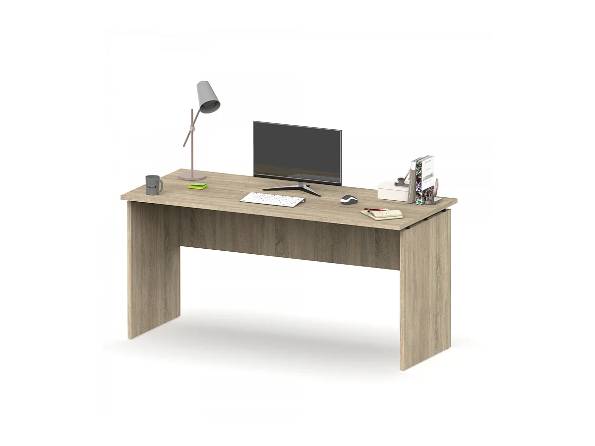 Mesa oficina o despacho Rivoli acabado roble cambrian, 76cm(alto) 155cm(ancho) 68cm(fondo)