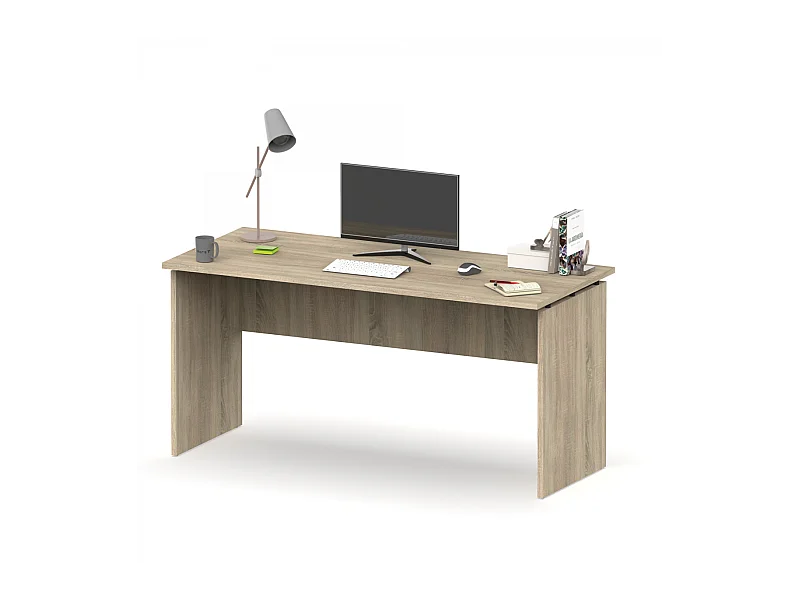 Mesa oficina o despacho Rivoli acabado roble cambrian, 76cm(alto) 155cm(ancho) 68cm(fondo)