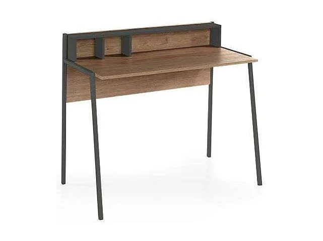 Mesa estudio Mod-Tokio acabado nogal/grafito, 50 x 105 x 90 cm (fondo x ancho x alto)