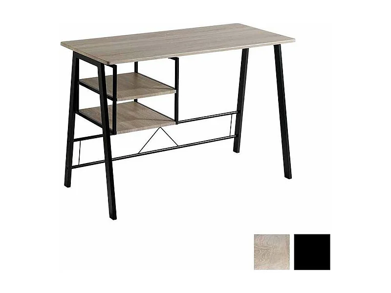 Mesa escritorio con baldas laterales Adriana, 120 x 52 x 76.5 cm (largo x ancho x alto)