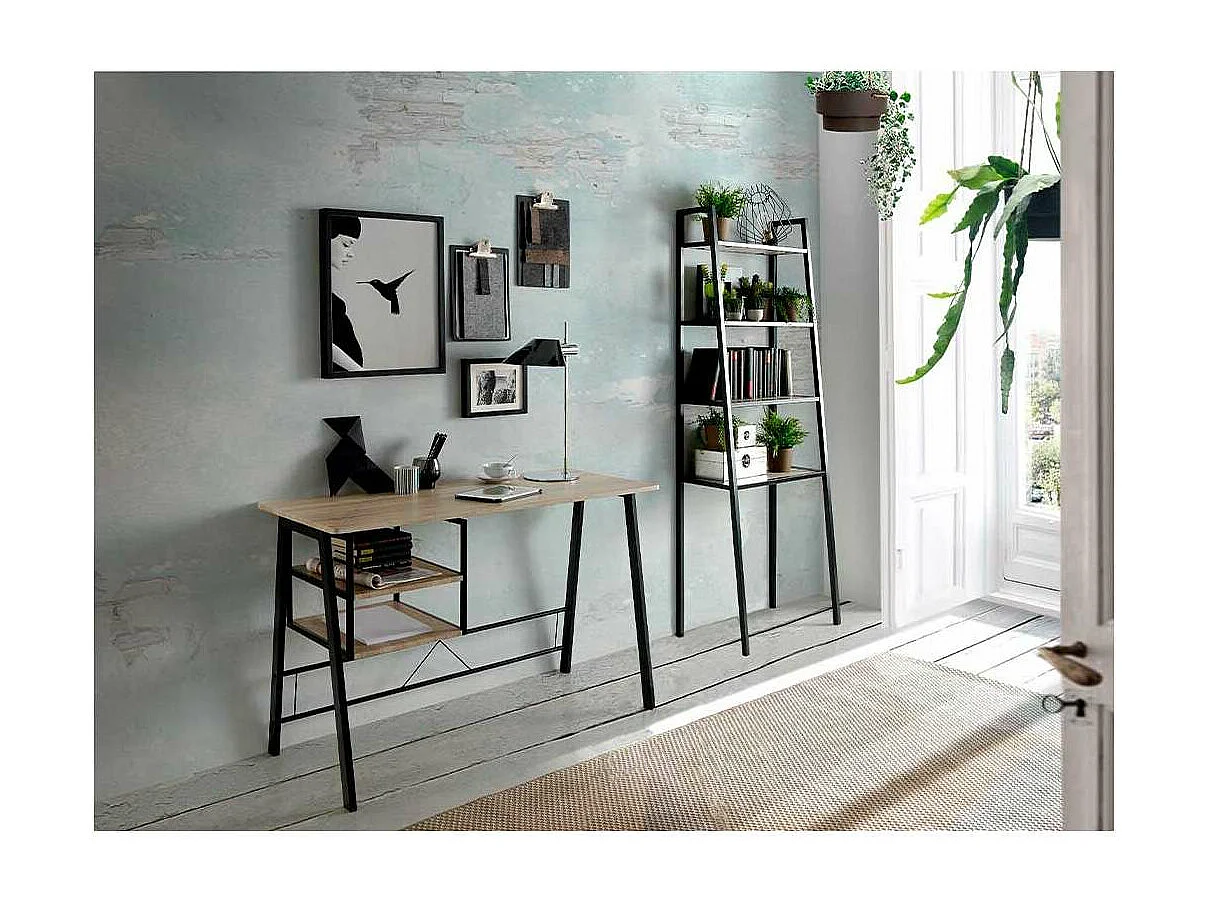 Mesa escritorio con baldas laterales Adriana, 120 x 52 x 76.5 cm (largo x ancho x alto)