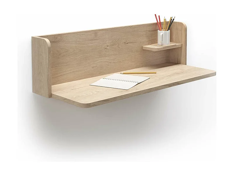 Mesa estudio para colgar Mod-Roman acabado roble, 35 x 90 x 25 cm (fondo x ancho x alto)