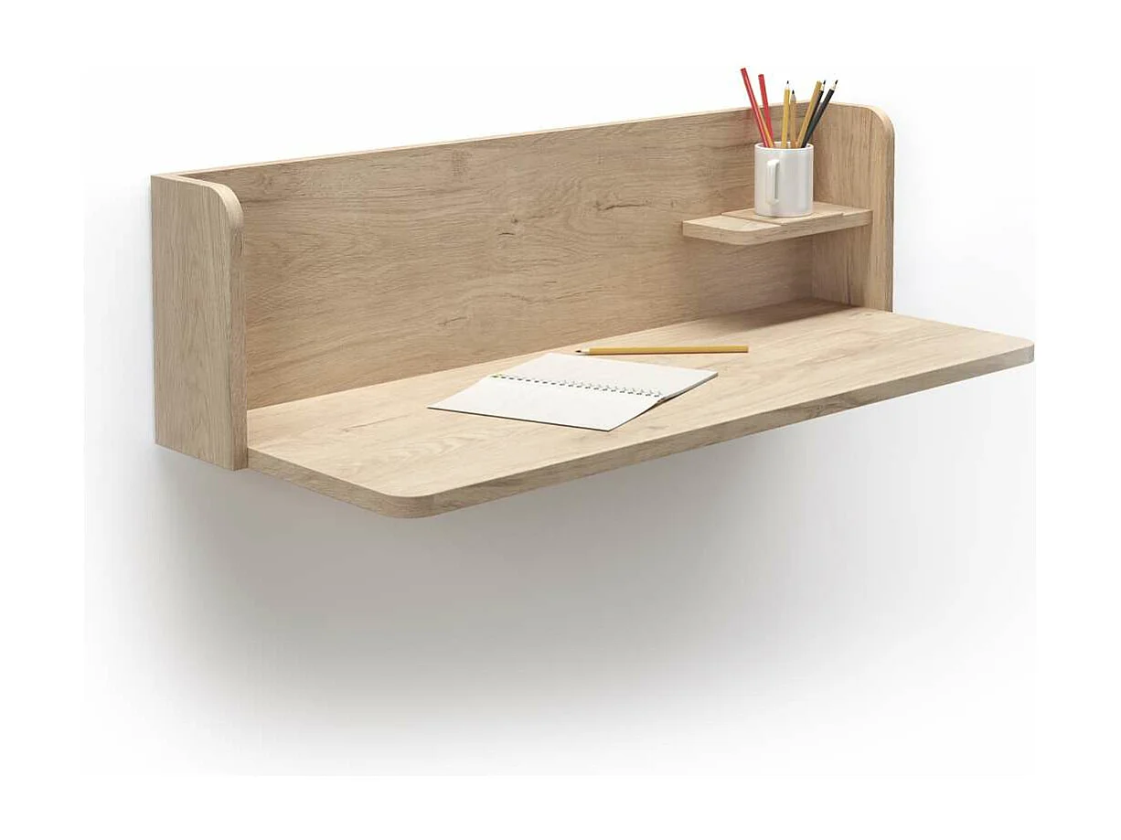 Mesa estudio para colgar Mod-Roman acabado roble, 35 x 90 x 25 cm (fondo x ancho x alto)