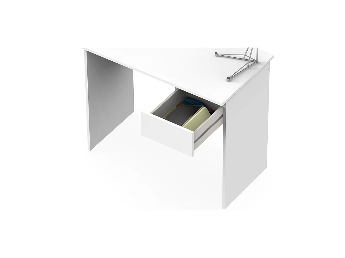 Mesa escritorio Turín con un cajón acabado blanco brillo, 75 cm(alto)90 cm(ancho)50 cm(f