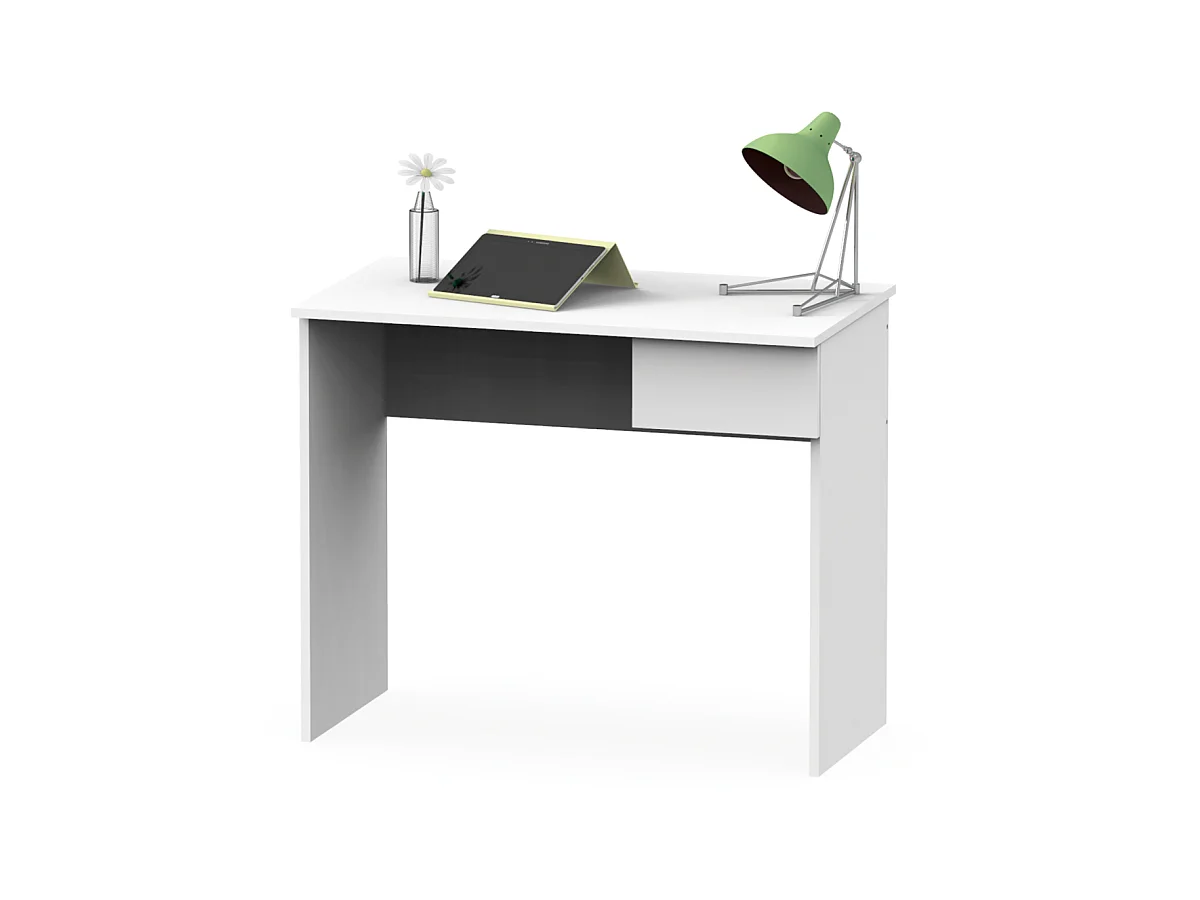 Mesa escritorio Turín con un cajón acabado blanco brillo, 75 cm(alto)90 cm(ancho)50 cm(f