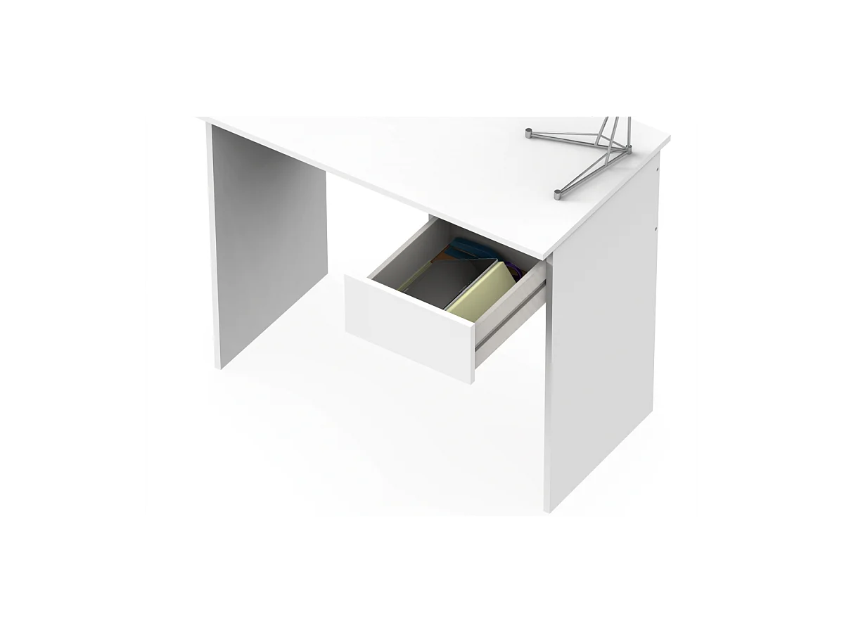 Mesa escritorio Turín con un cajón acabado blanco brillo, 75 cm(alto)90 cm(ancho)50 cm(f