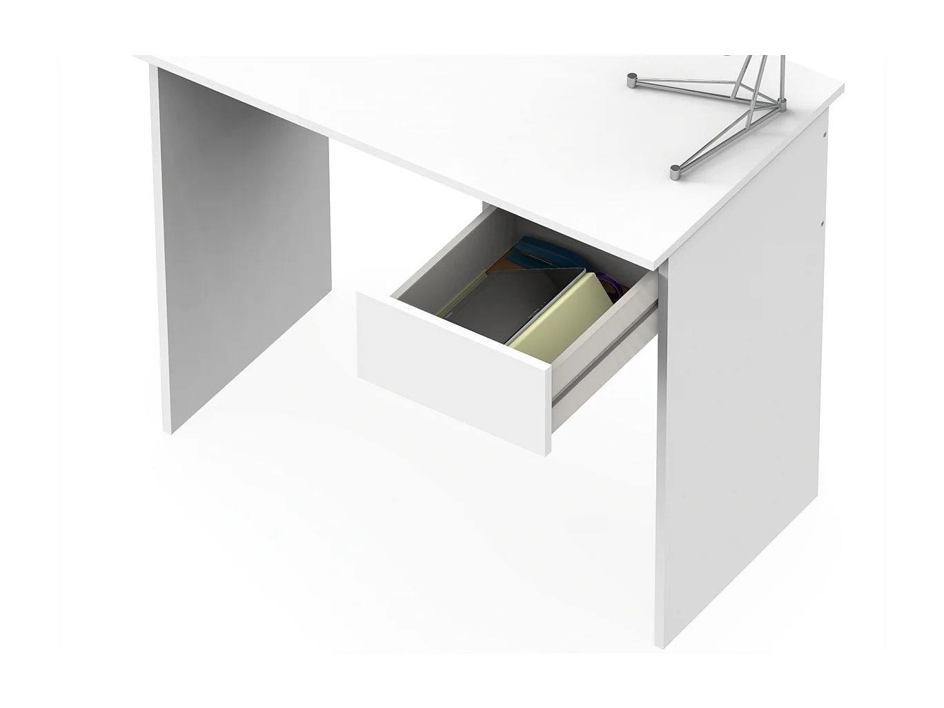 Mesa escritorio Turín con un cajón acabado blanco brillo, 75 cm(alto)90 cm(ancho)50 cm(f