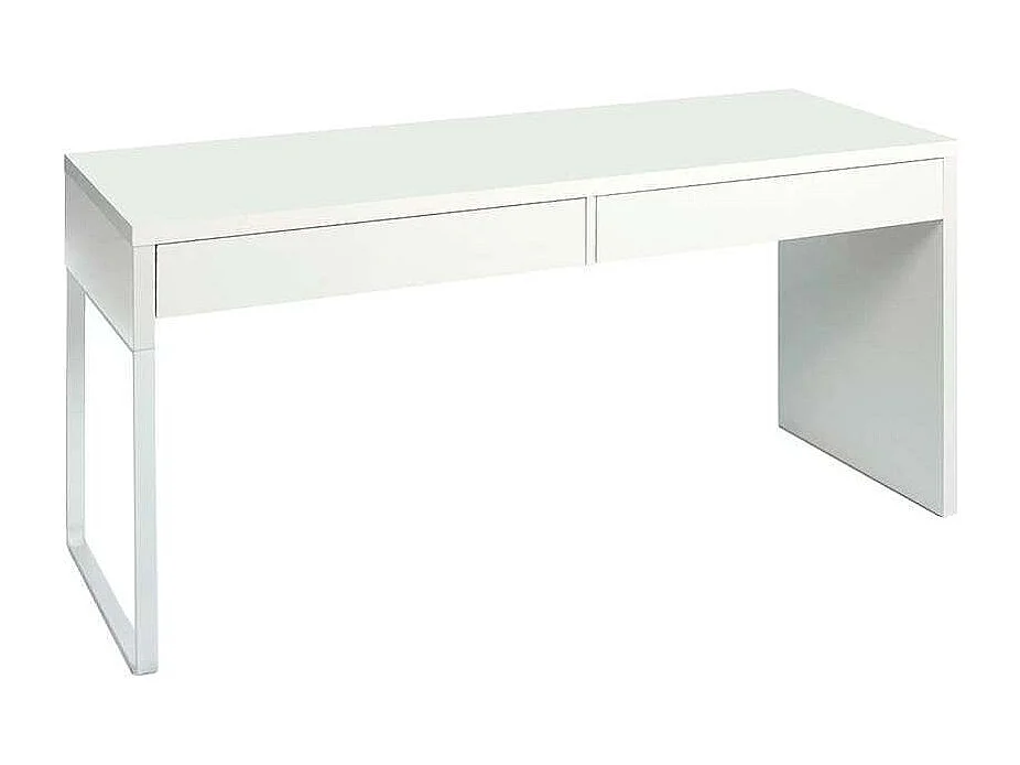Mesa escritorio reversible 2 cajones Dallas en acabado blanco 138 cm(ancho), 75 cm(alto),